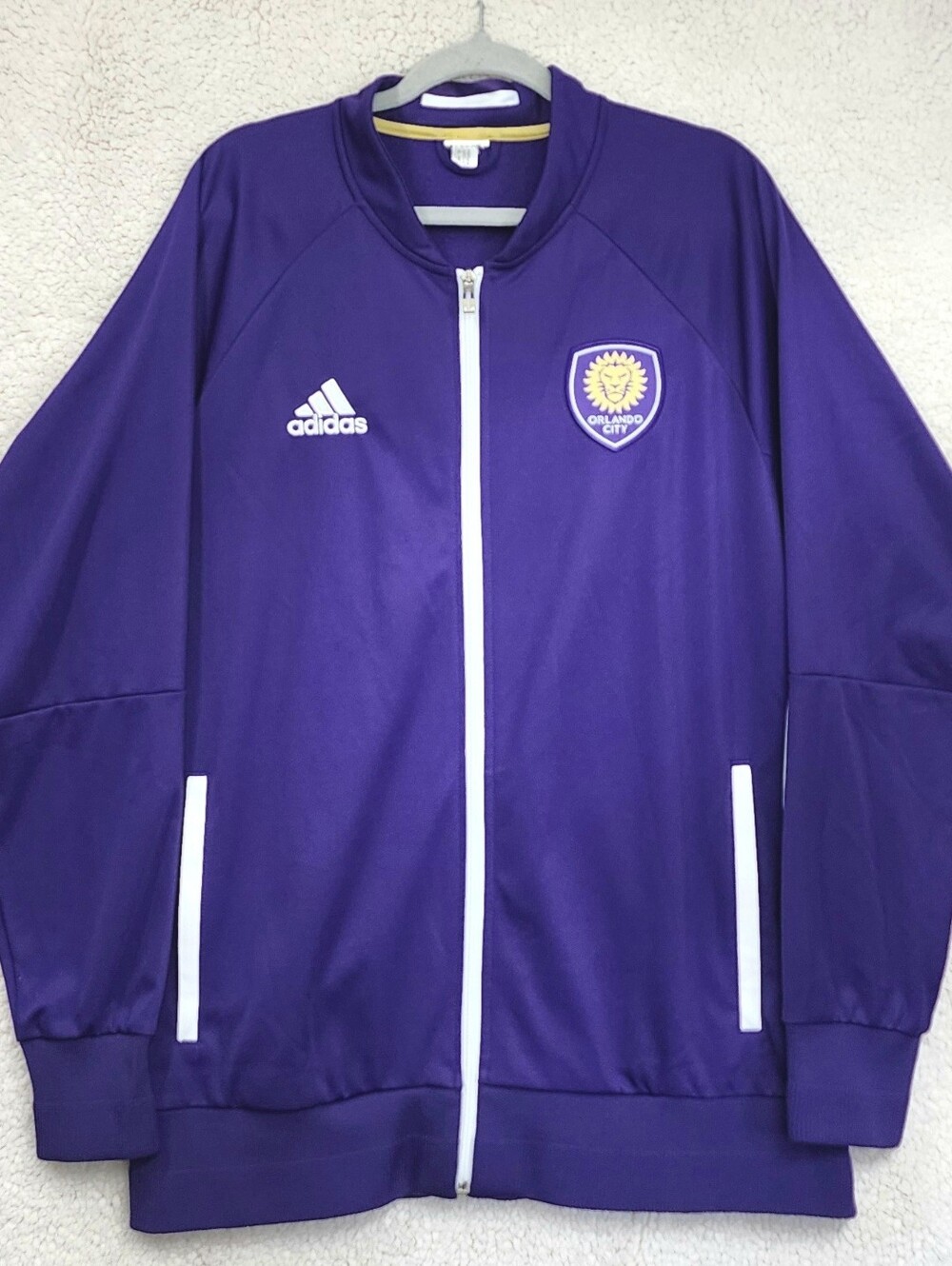 Adidas Men's Extra Large Full Zip Track Purple Jacket Orlando City SC MLS Soccer
